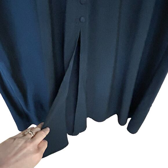Mango MNG Black Button Front Puff Sleeve Dress Size 14 - Picture 5 of 9